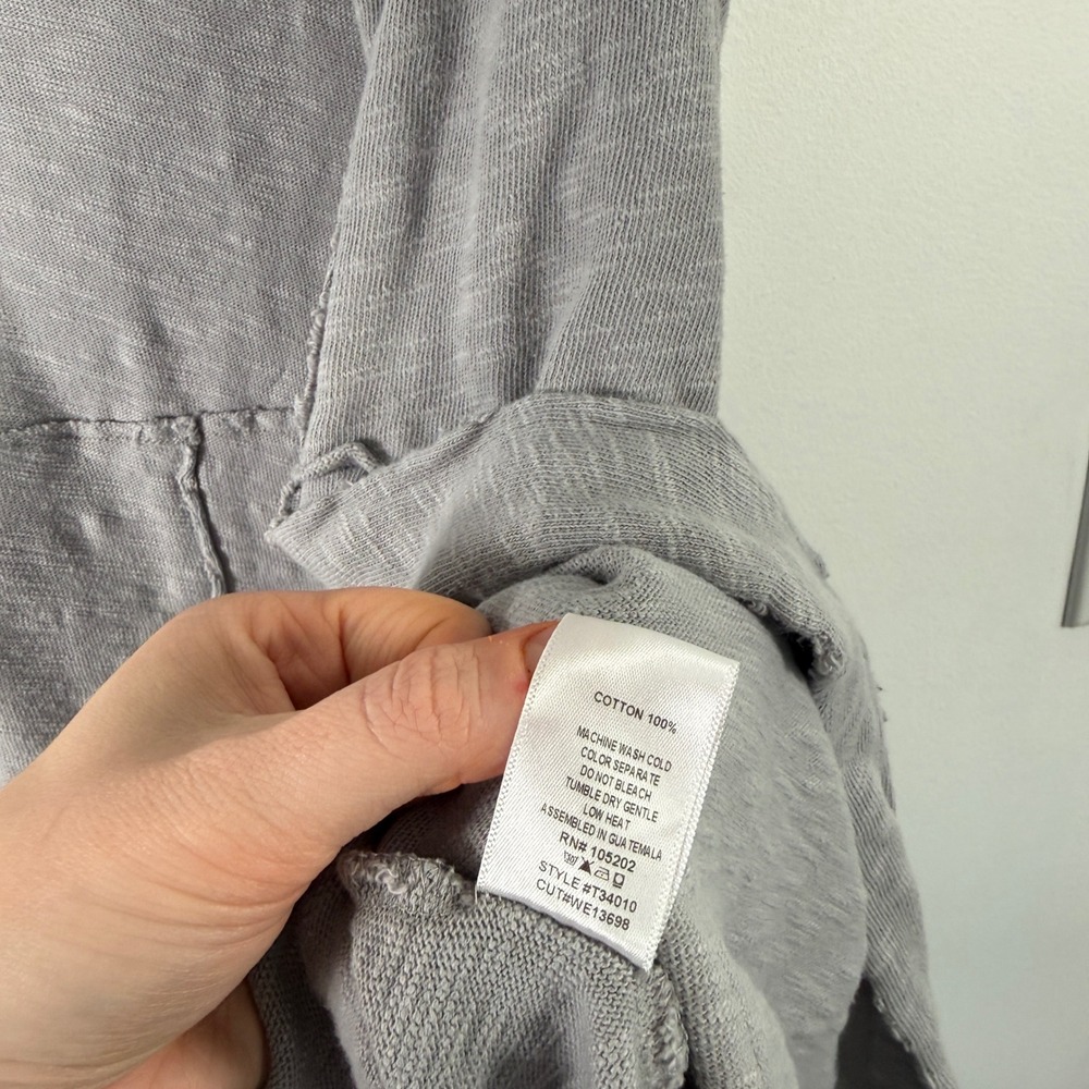 Chalet et Ceci Cotton Knit Vest Gray Lagenlook Slub Longline Open Front Womens M - Picture 6 of 10